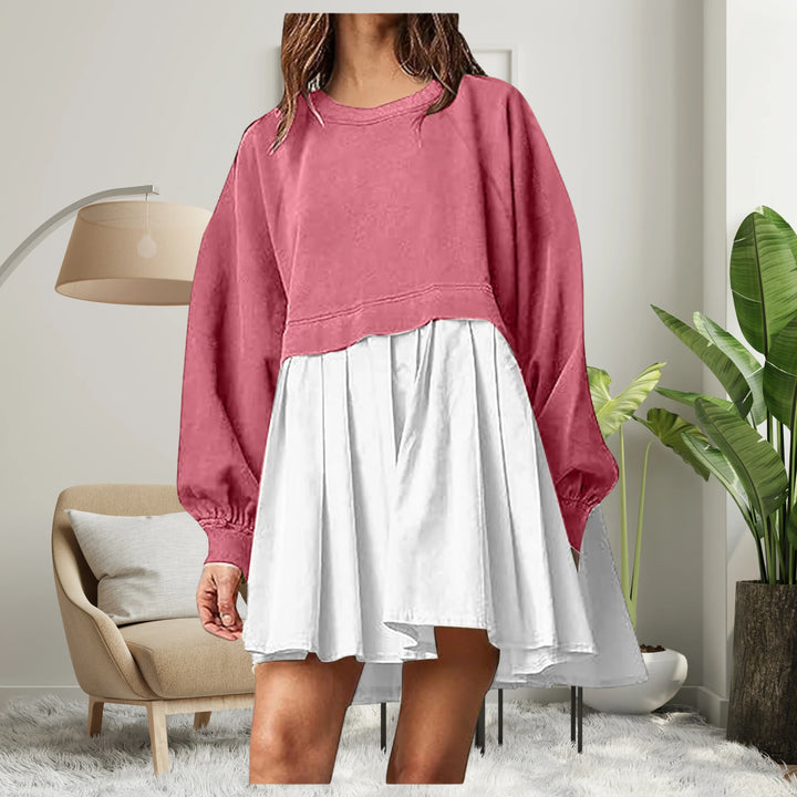 KARIYAH™ - Cozy Loose-Fit Long Sleeve Midi Dress - MABEL LONDON