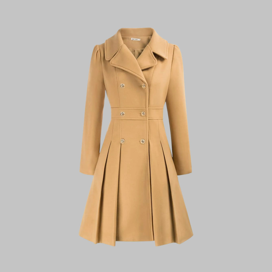 DAMI™ - Classy Double Button Long Sleeve Coat - MABEL LONDON