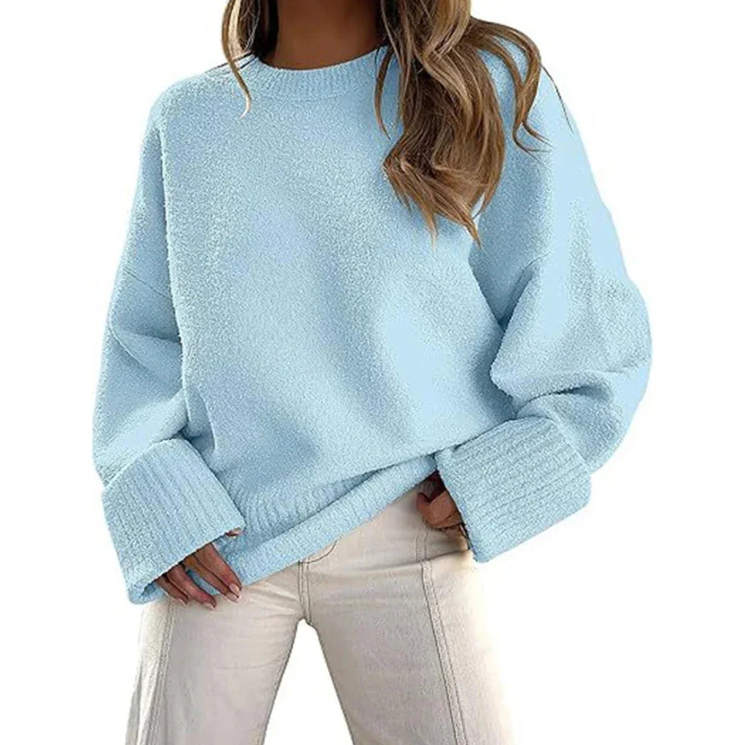 HALEY™ - Cozy Oversized Fuzzy Knit Pullover Sweater - MABEL LONDON