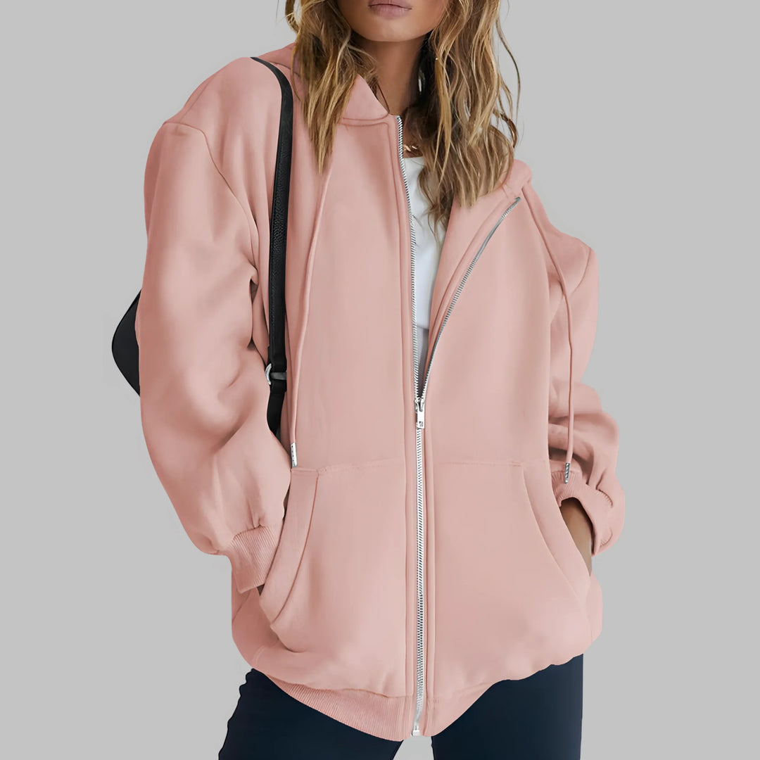 LILMA™ - Classic Zip Up Oversized Hooded Jacket - MABEL LONDON