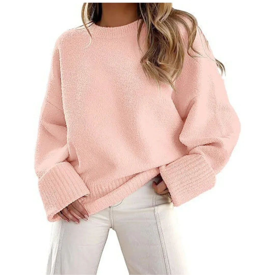 HALEY™ - Cozy Oversized Fuzzy Knit Pullover Sweater - MABEL LONDON
