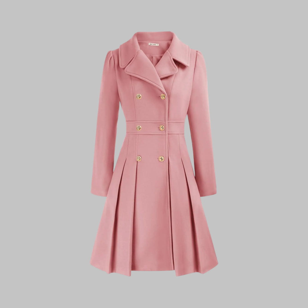 DAMI™ - Classy Double Button Long Sleeve Coat - MABEL LONDON