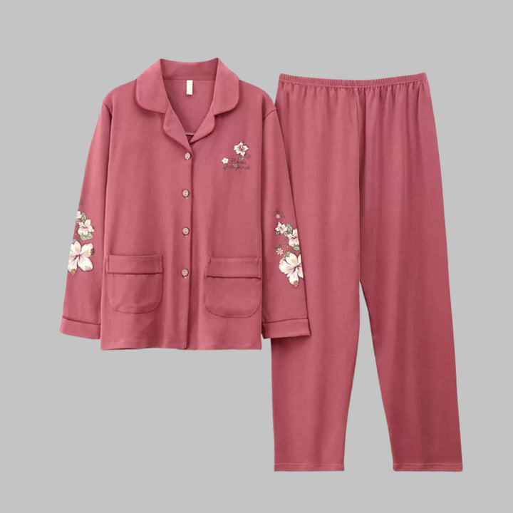 COSIMA™ - Cozy Long Sleeve Top and Pants Loungewear Set - MABEL LONDON