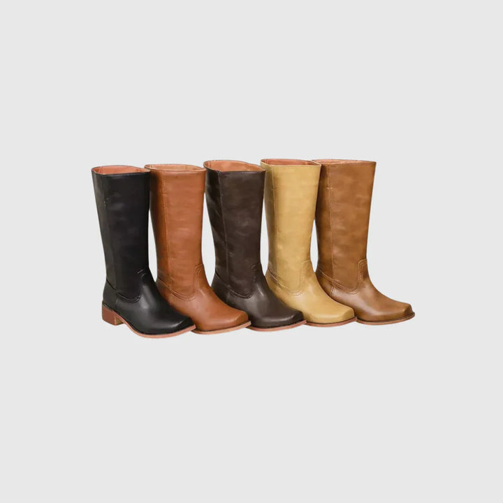 LERELIA | LEATHER KNEE-HIGH BOOTS - MABEL LONDON