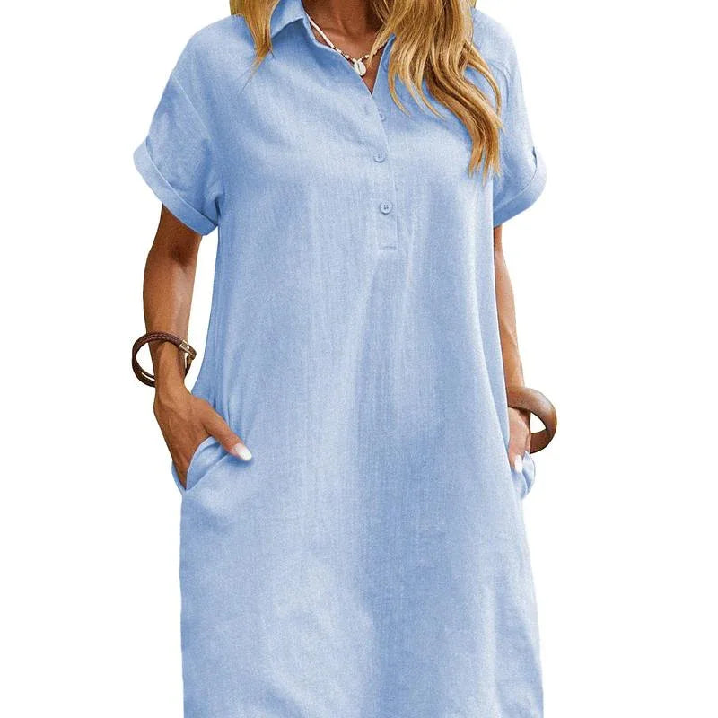 MAREN™ – Relaxed Short Sleeve Summer Dress - MABEL LONDON