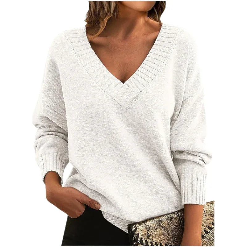 LILLIAN™ - Lightweight V-Neck Sweater - MABEL LONDON