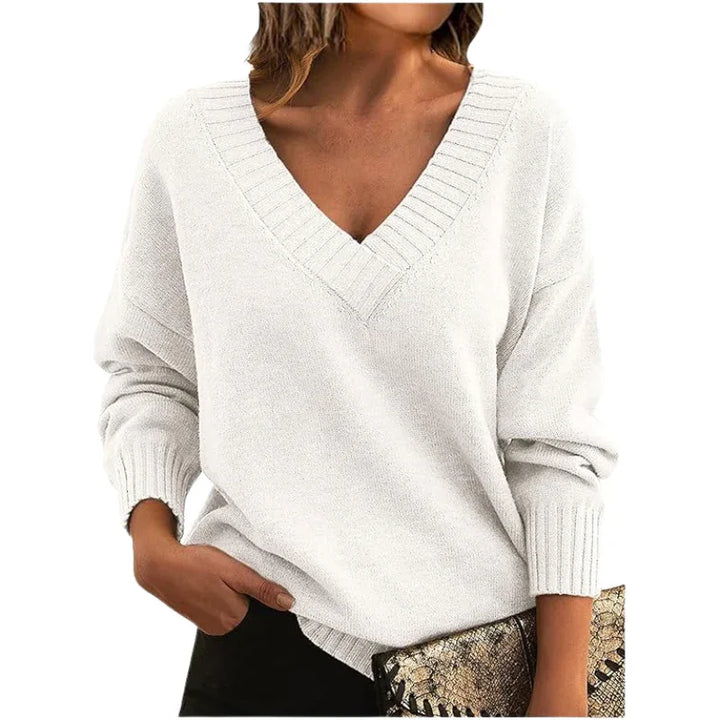 LILLIAN™ - Lightweight V-Neck Sweater - MABEL LONDON