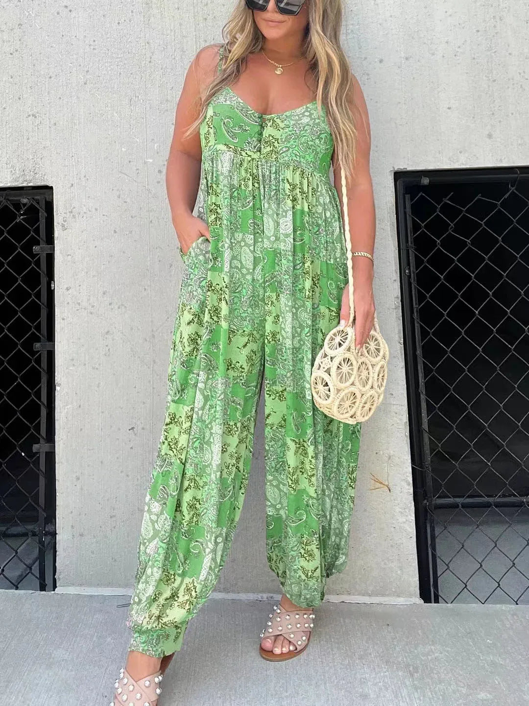 DANICA™ - Boho Balloon Pant Jumpsuit - MABEL LONDON