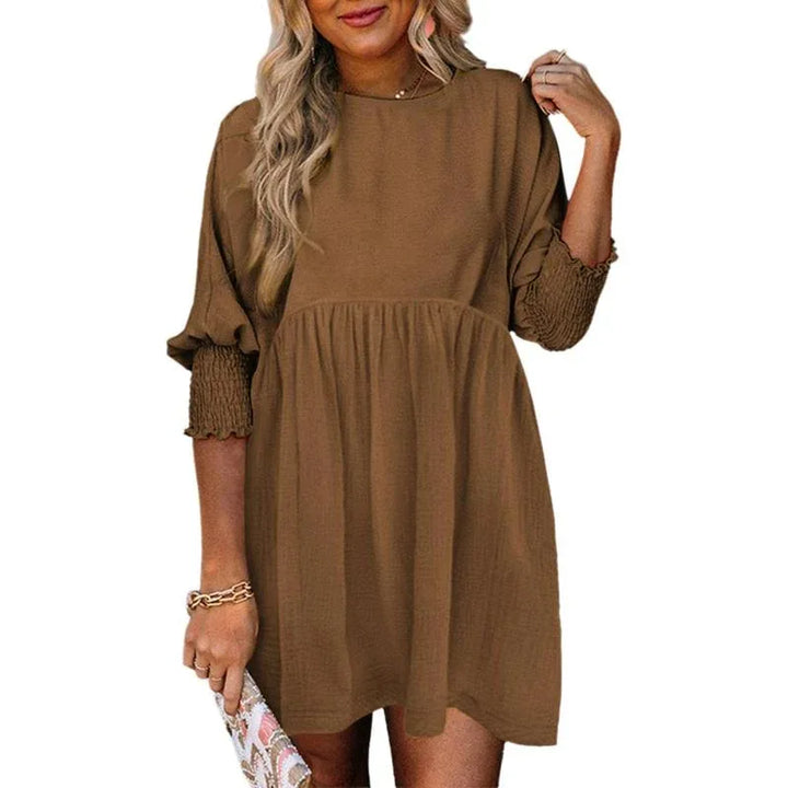 MIRASOL™ – Casual Crew Neck Loose Fit Mini Dress - MABEL LONDON
