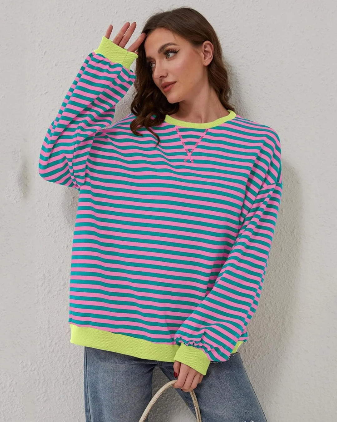 ROXANNE™ - Striped Oversized Sweatshirt - MABEL LONDON