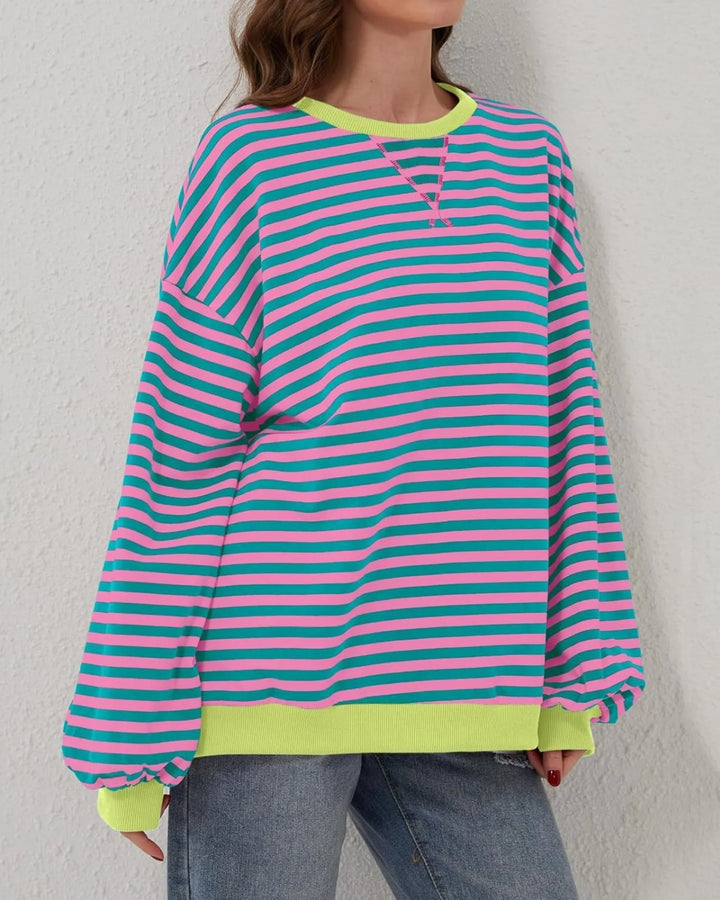 ROXANNE™ - Striped Oversized Sweatshirt - MABEL LONDON