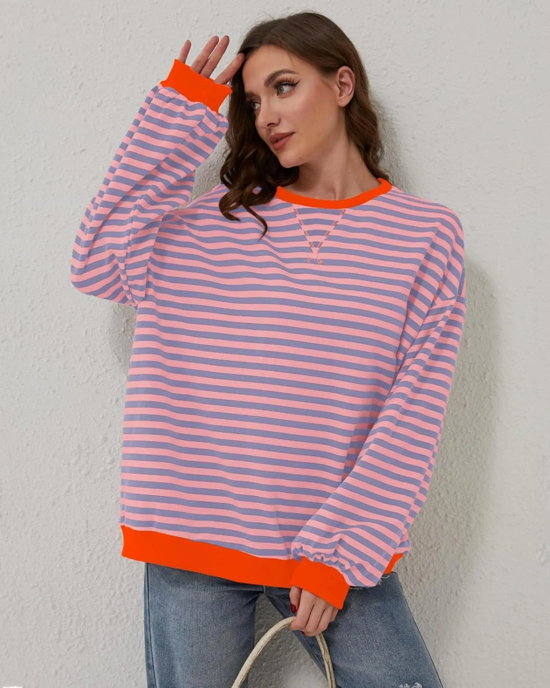 ROXANNE™ - Striped Oversized Sweatshirt - MABEL LONDON