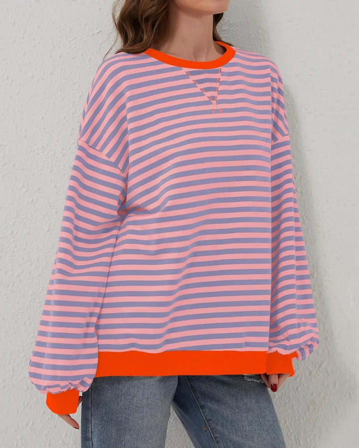 ROXANNE™ - Striped Oversized Sweatshirt - MABEL LONDON