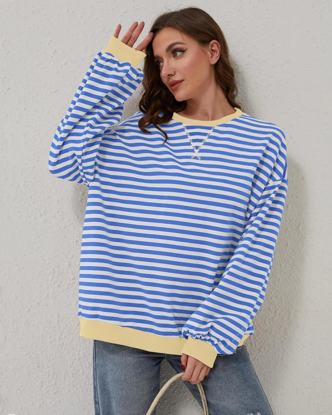 ROXANNE™ - Striped Oversized Sweatshirt - MABEL LONDON