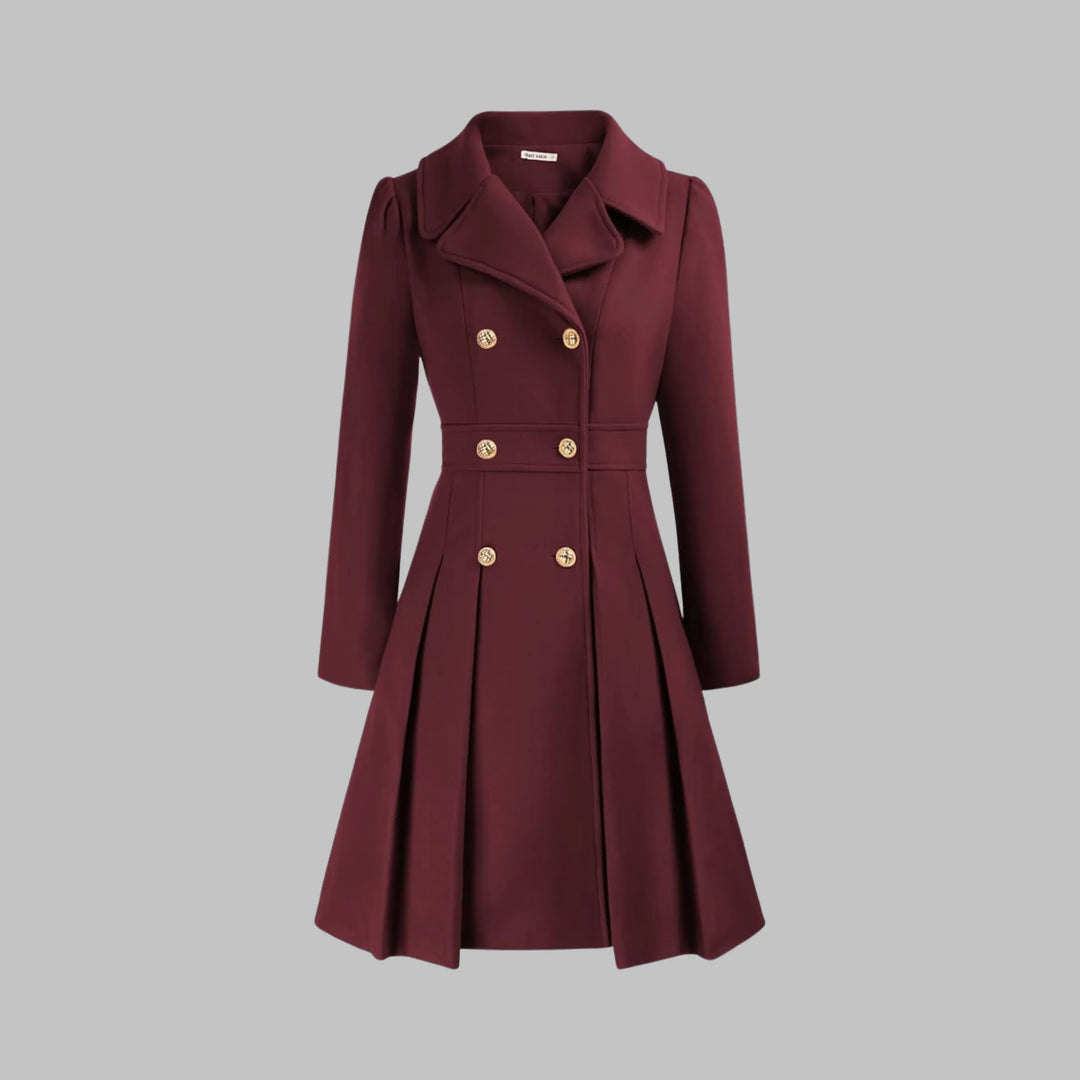 DAMI™ - Classy Double Button Long Sleeve Coat - MABEL LONDON