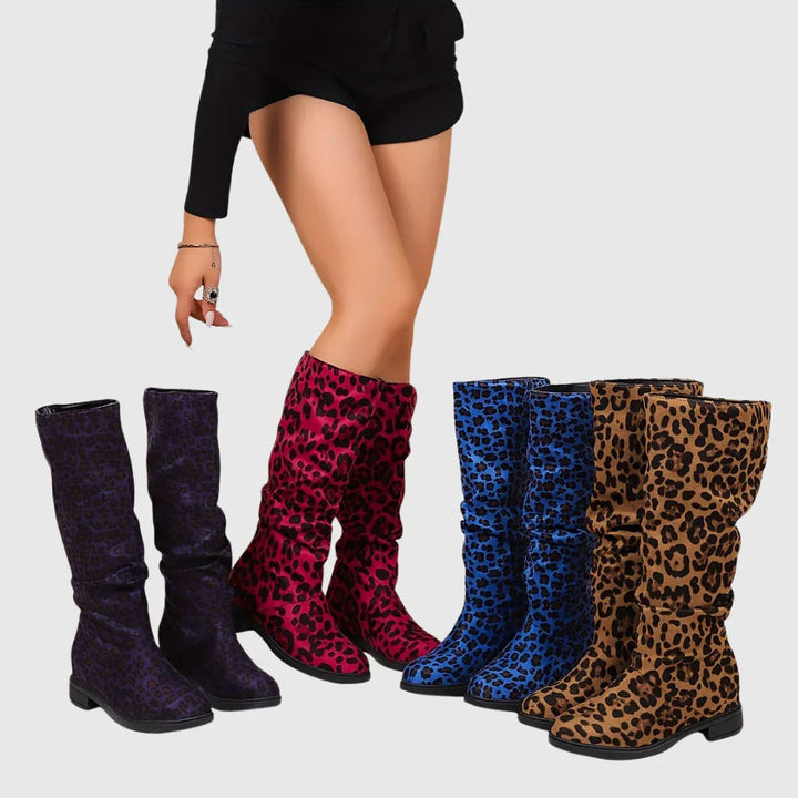Selah | Leopard Mid-Calf Boots - MABEL LONDON
