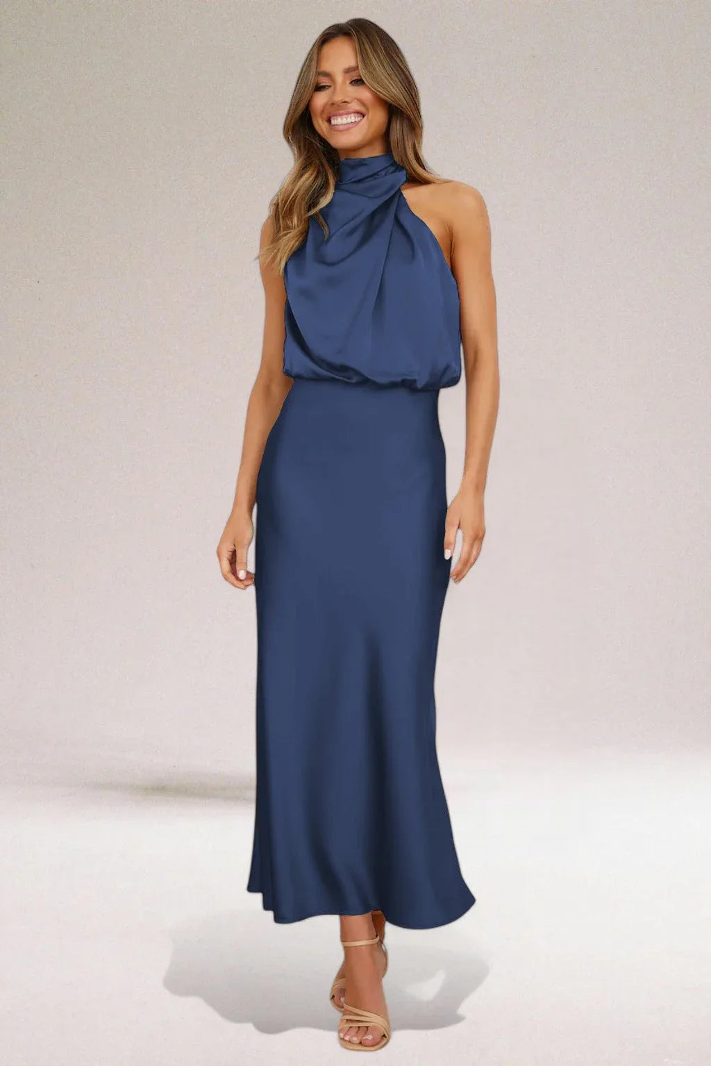 ELARA™ - Elegant Satin Evening Dress - MABEL LONDON