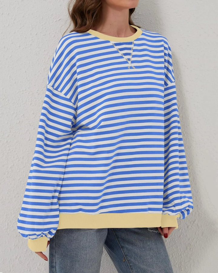 ROXANNE™ - Striped Oversized Sweatshirt - MABEL LONDON