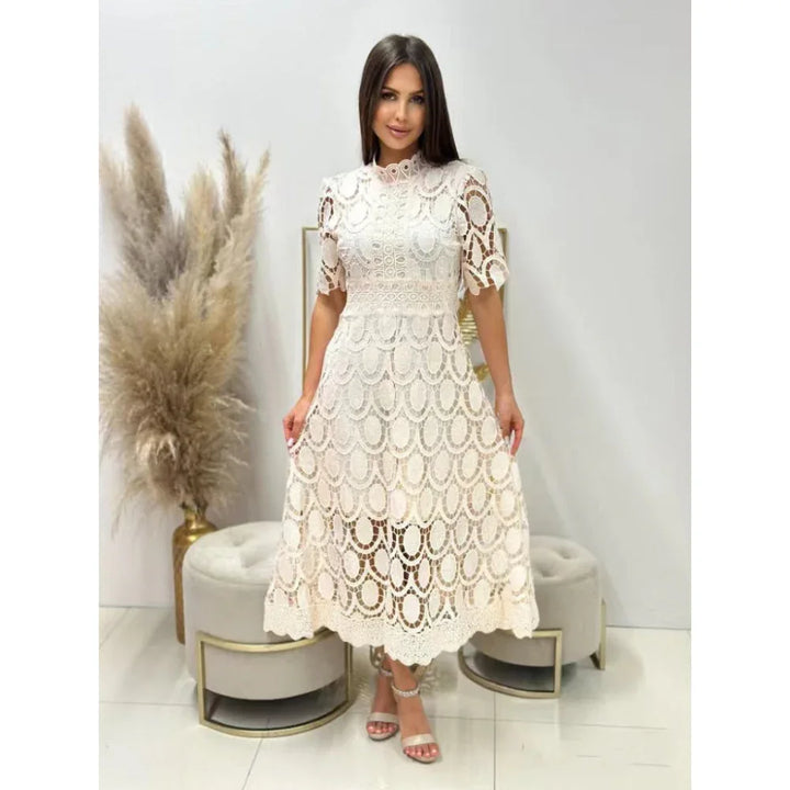 NOA™ – Delicate Lace Midi Dress - MABEL LONDON