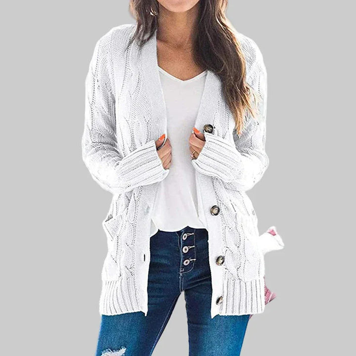 REMEDY™ - Casual Long Sleeve Button Down Cardigan - MABEL LONDON