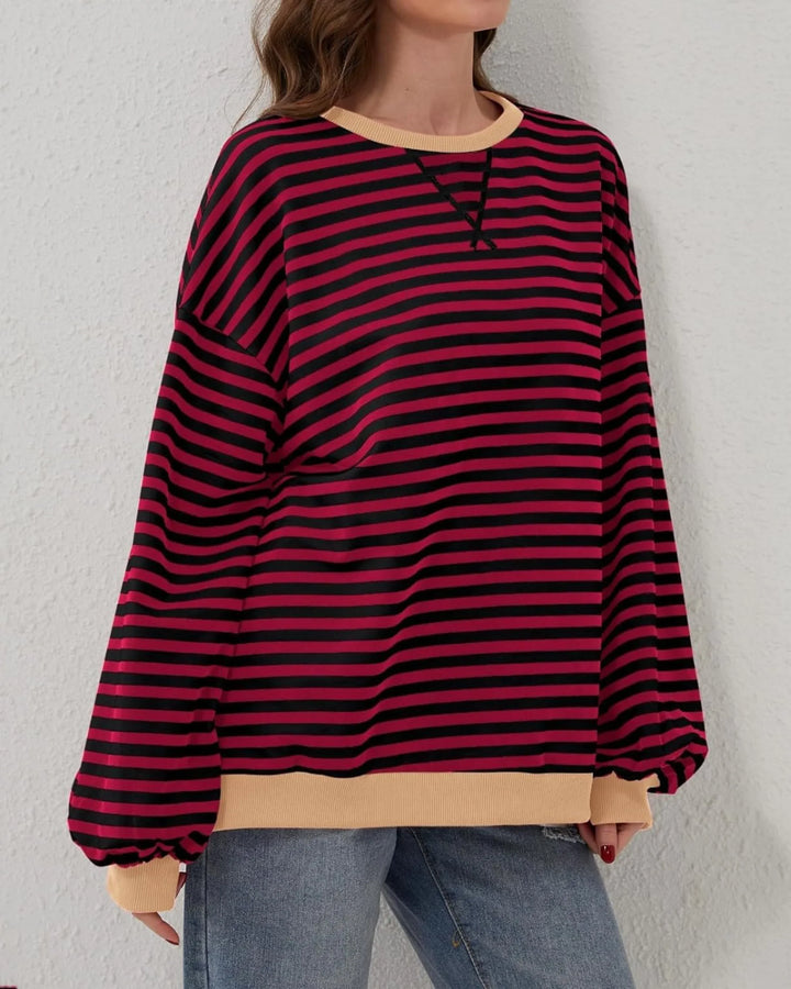 ROXANNE™ - Striped Oversized Sweatshirt - MABEL LONDON