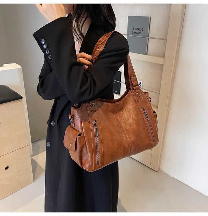 NOEMIE™ - Classic Leather Tote Bag - MABEL LONDON