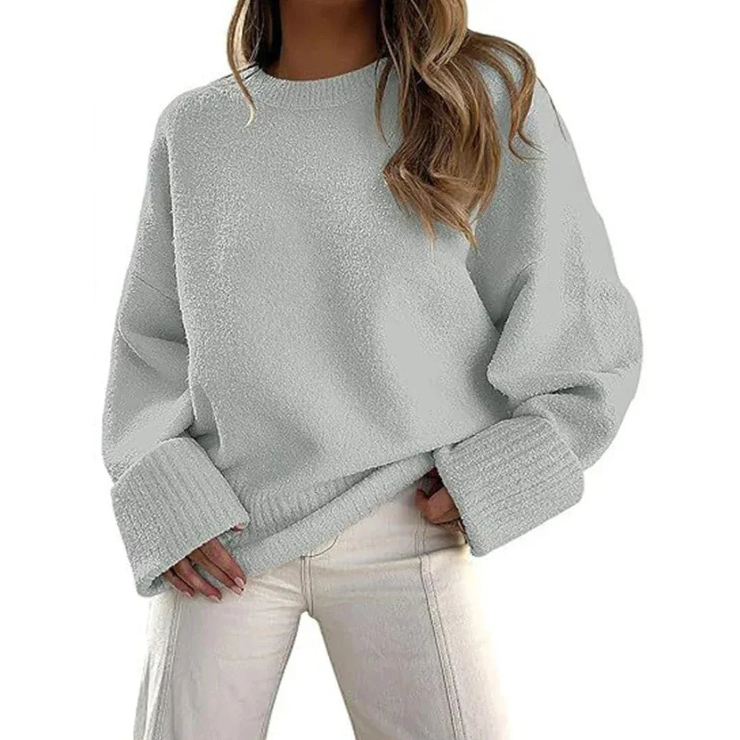 HALEY™ - Cozy Oversized Fuzzy Knit Pullover Sweater - MABEL LONDON