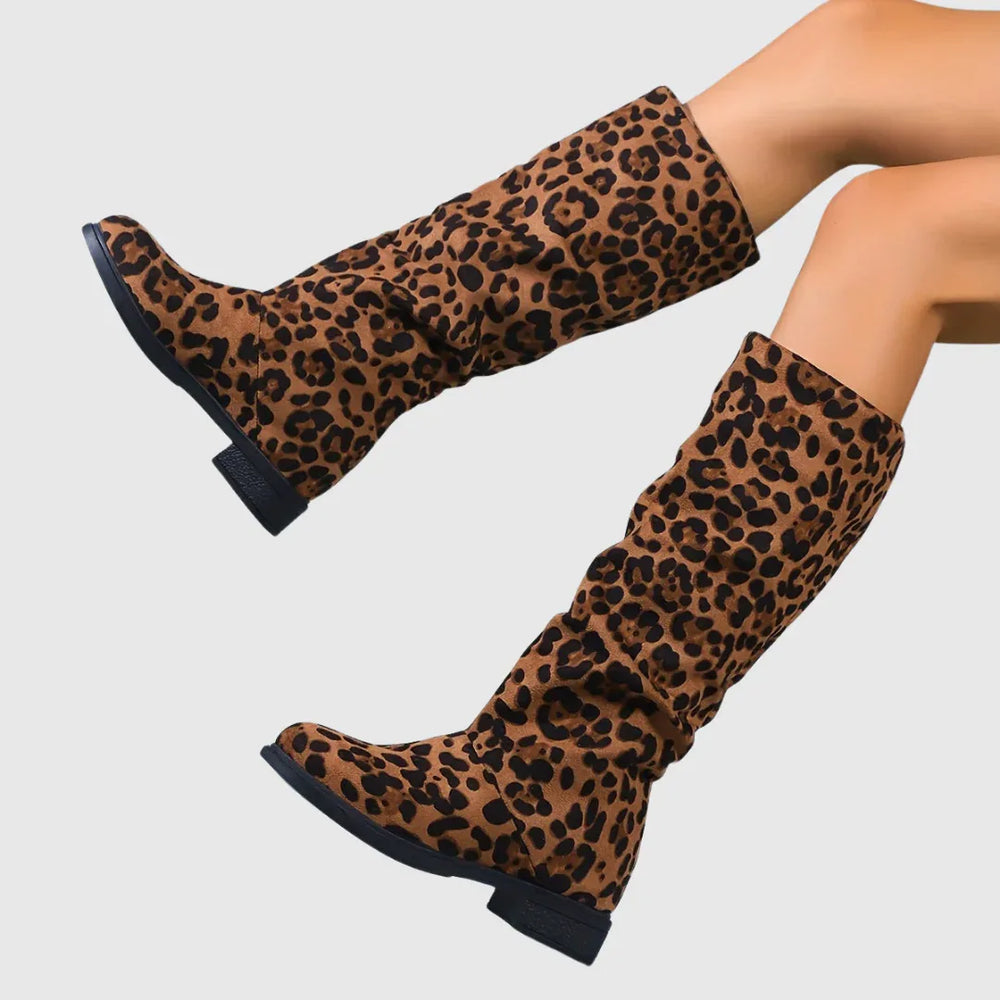 Selah | Leopard Mid-Calf Boots - MABEL LONDON