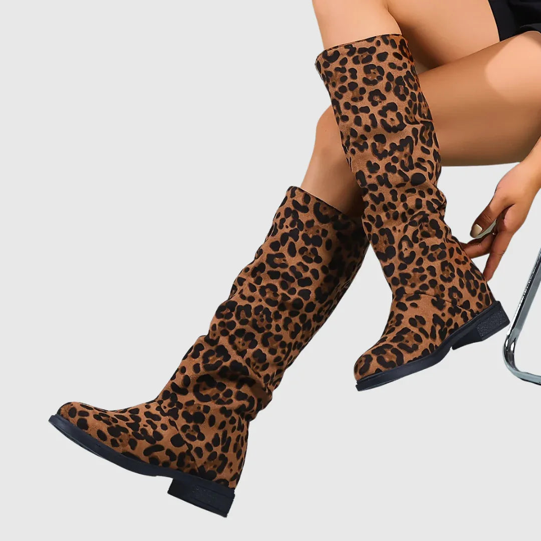 Selah | Leopard Mid-Calf Boots - MABEL LONDON