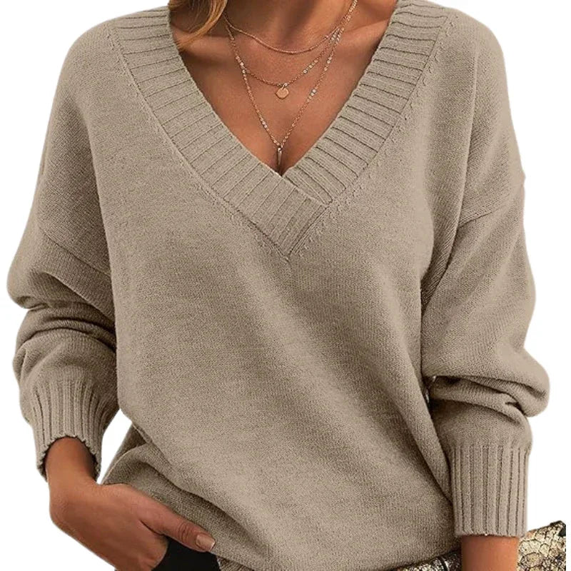 LILLIAN™ - Lightweight V-Neck Sweater - MABEL LONDON