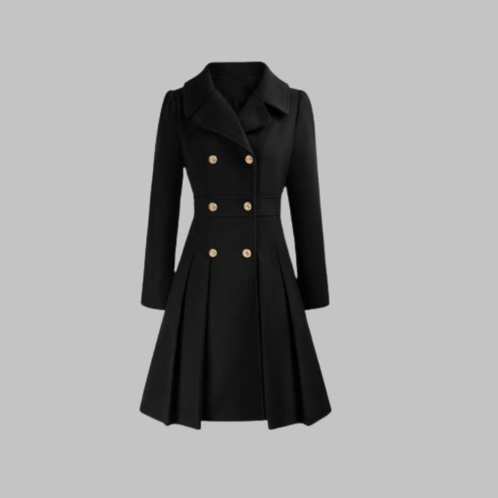 DAMI™ - Classy Double Button Long Sleeve Coat - MABEL LONDON