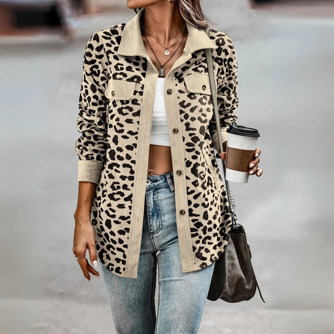 SISI™ - Casual Leopard Print Button Front Jacket - MABEL LONDON