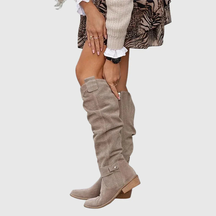 Elvoria | Luxe Knee-High Leather Boots - MABEL LONDON