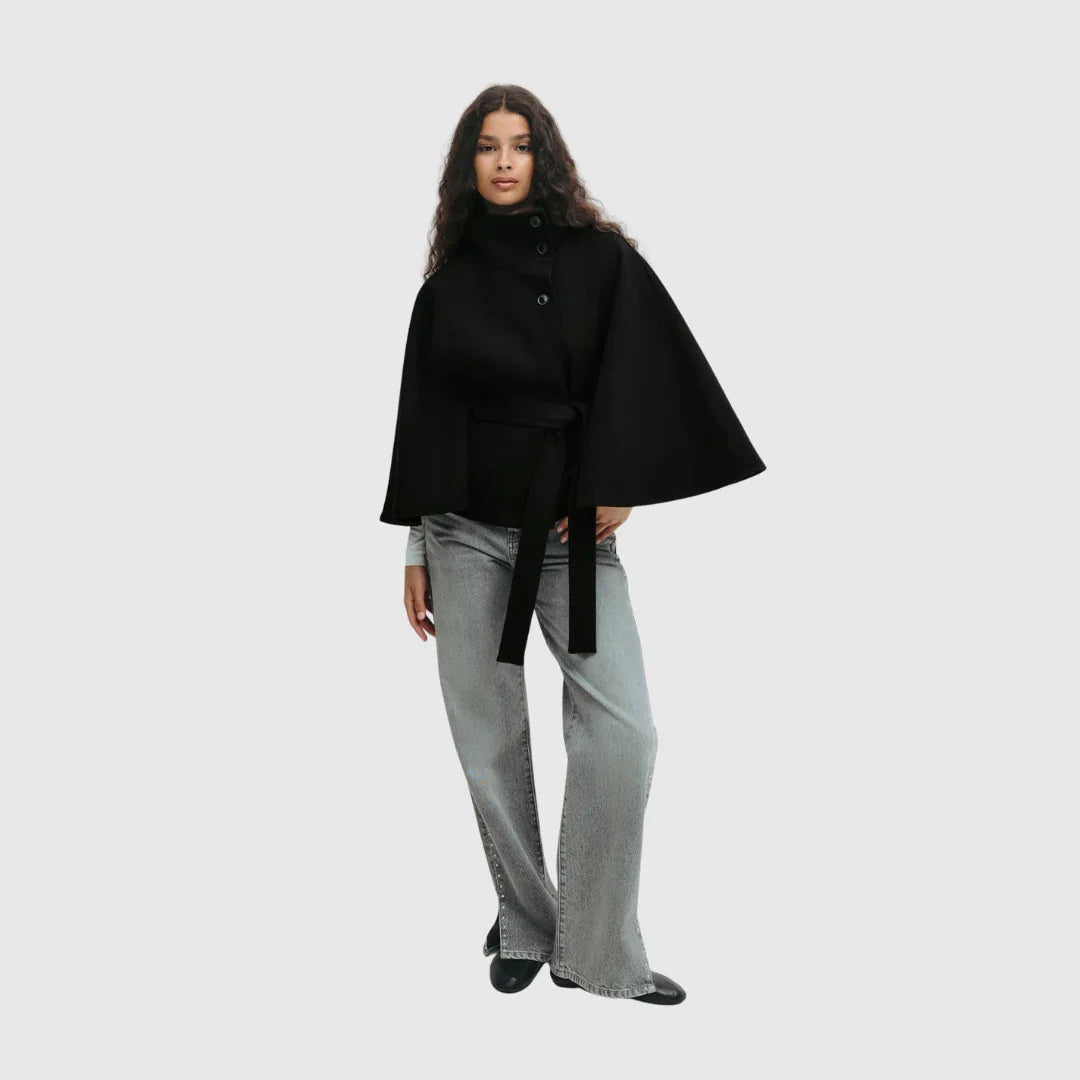 Rhoslyn | Belted Cape Jacket - MABEL LONDON