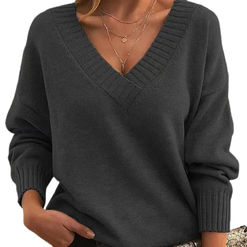 LILLIAN™ - Lightweight V-Neck Sweater - MABEL LONDON