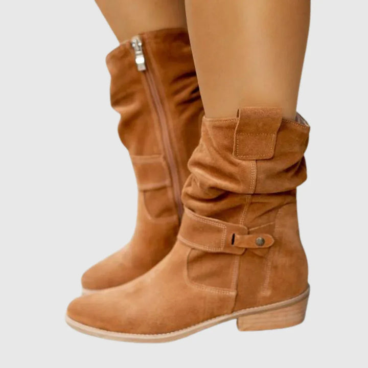 Corissa | Suede Ankle Boots - MABEL LONDON