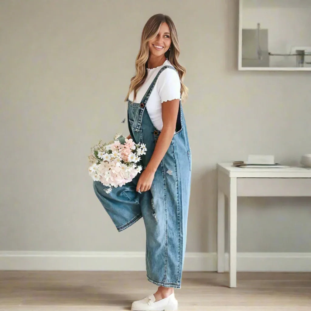 CARMELITA™ – Vintage Wash Adjustable Jumpsuit - MABEL LONDON