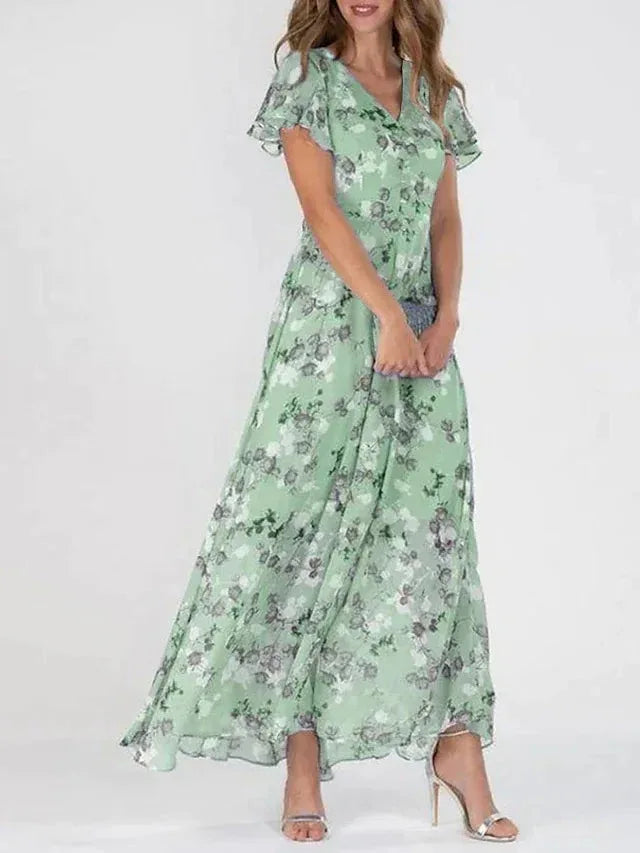 BRENDA™ – Flowing Floral Maxi Dress - MABEL LONDON