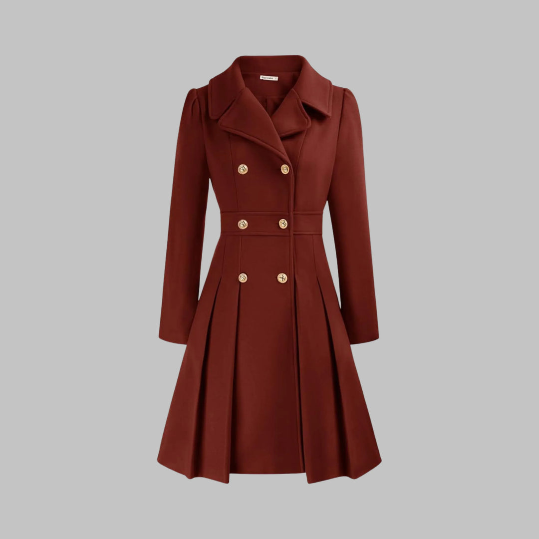 DAMI™ - Classy Double Button Long Sleeve Coat - MABEL LONDON