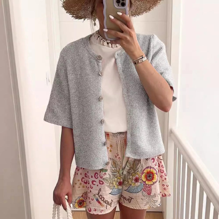 ALMA™ – Casual Summer Lightweight Short Sleeve Cardigan - MABEL LONDON