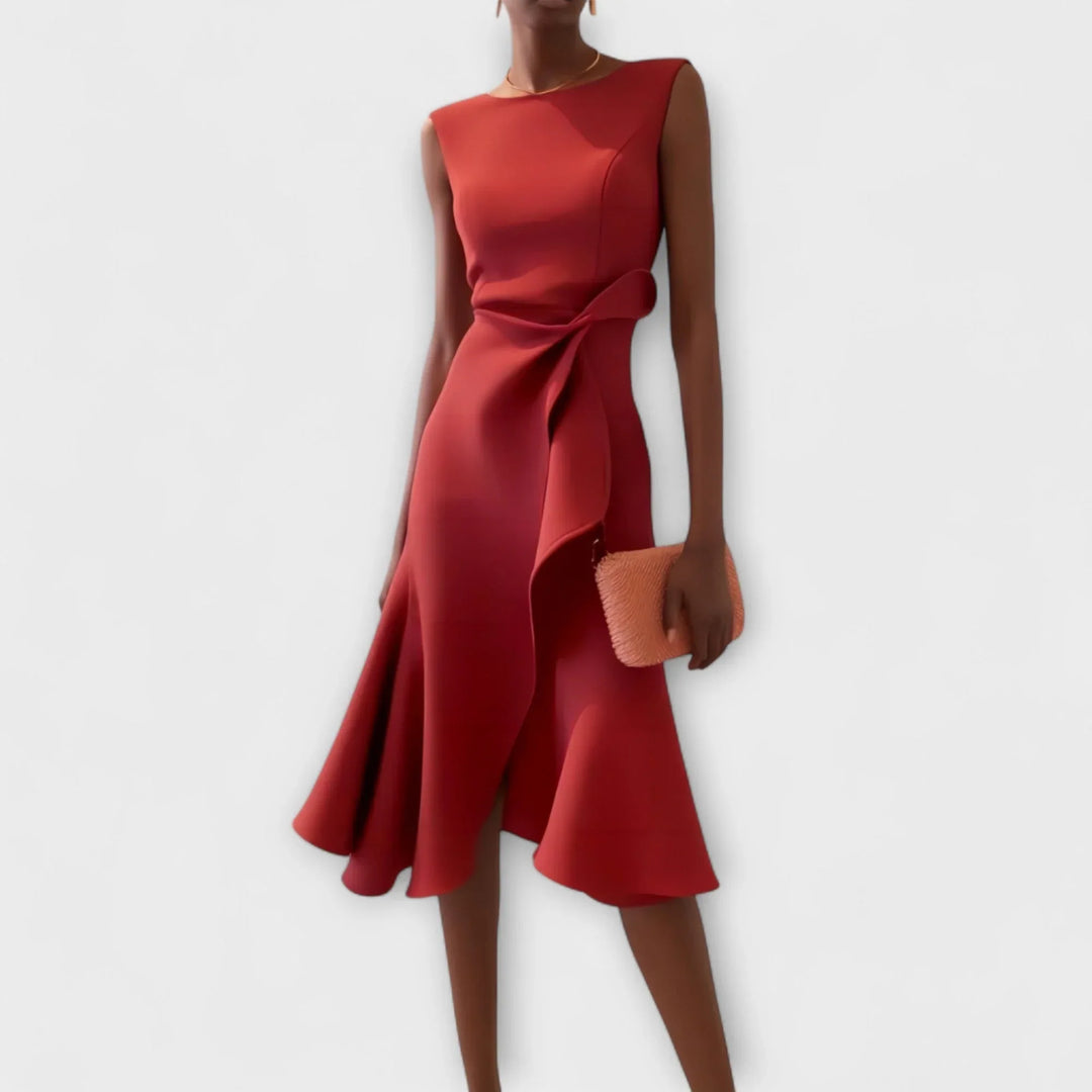 MARISSA™ – Elegant Wrap-Style Sleeveless Dress - MABEL LONDON