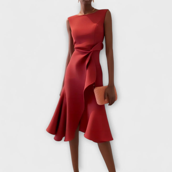 MARISSA™ – Elegant Wrap-Style Sleeveless Dress - MABEL LONDON