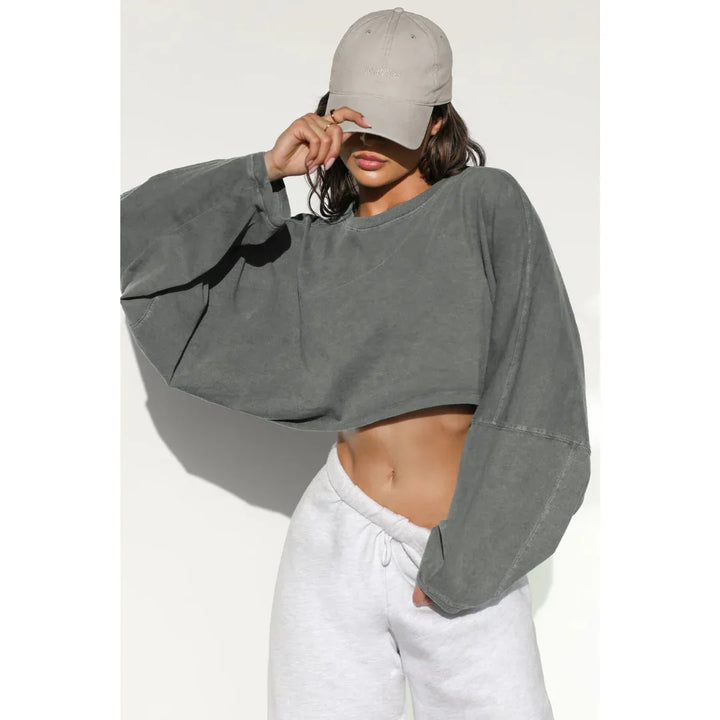 SKYE™ - Casual Cropped Pullover Sweatshirt - MABEL LONDON