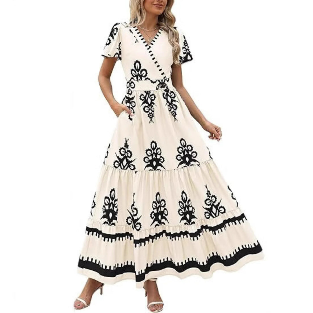 HELLENORE™ - Casual Chic Floral Maxi Dress - MABEL LONDON