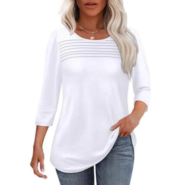 TESSARA™ – Casual Pleated Front Spring Top - MABEL LONDON