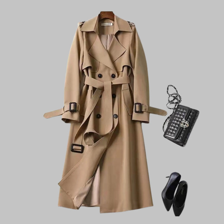 TIA™ - Elegant Knee-Length Loose Fit Coat - MABEL LONDON