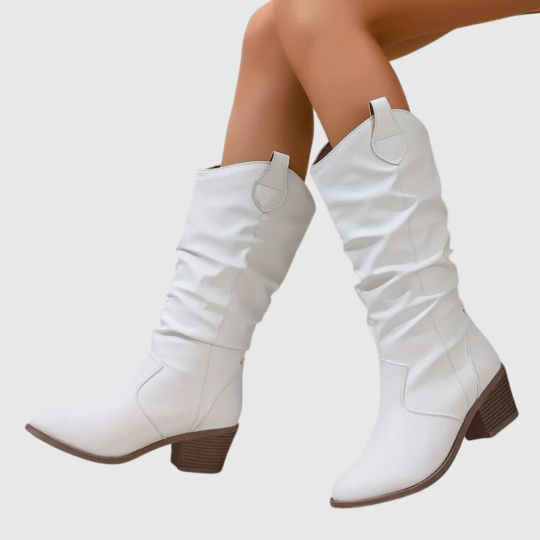 Hattie | Brown Western Boots - MABEL LONDON