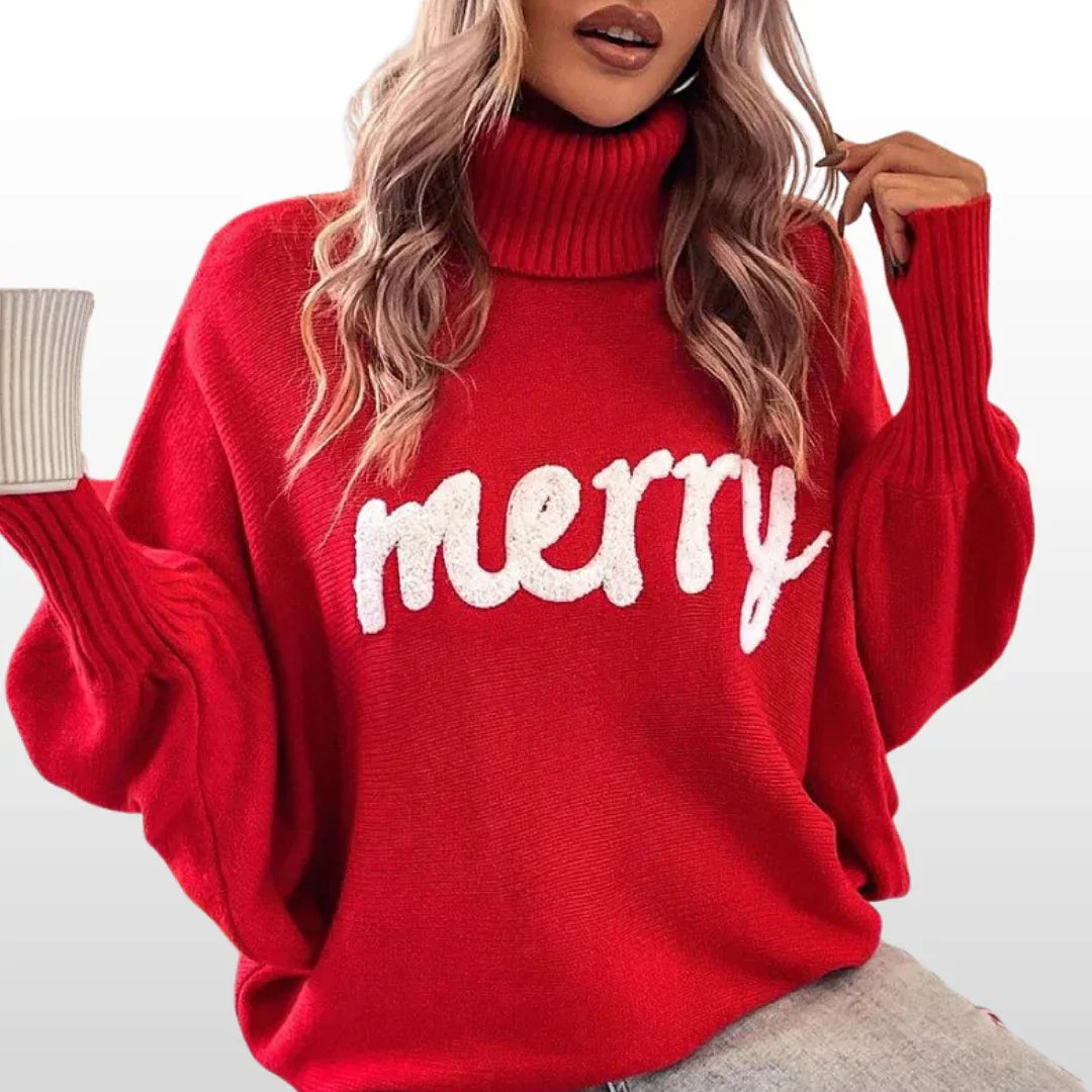 EMMIE™ - Loose-Fit Knit Sweater with Batwing Sleeves - MABEL LONDON