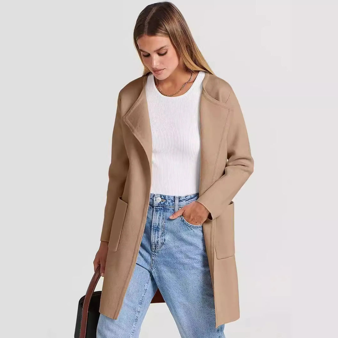 VALENCIA™ - Casual Open Front Long Sleeve Jacket - MABEL LONDON