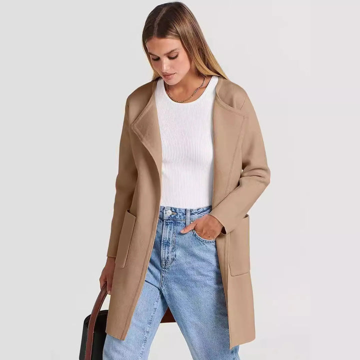 VALENCIA™ - Casual Open Front Long Sleeve Jacket - MABEL LONDON